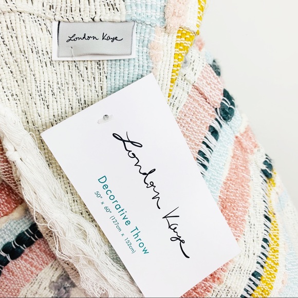 LONDON KAYE Tufted Woven Throw Blanket Boho Home - Picture 5 of 6